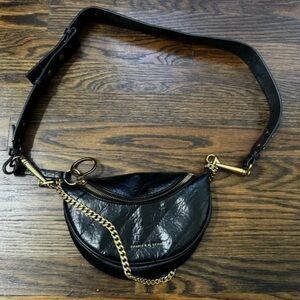 ❌SOLD❌CHARLES AND KEITH Philomena Wrinkled Effect Half Moon Crossbody Bag